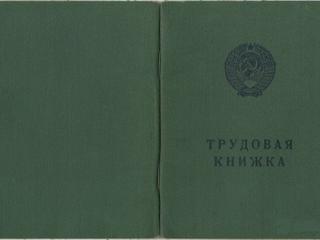 Информация о трудовой книжке СССР серия ЛТ-1 МССР, 250 руб.