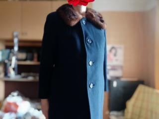 Пальто с натуральным мехом, норка, большой размер 54 - 58.