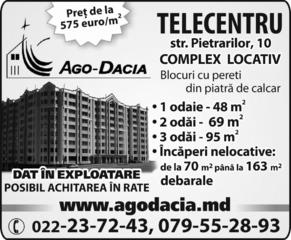 Ago-Dacia. Telecentru. Str. Pietrarilor, 10. Complex locativ (4 blocuri). Dat
