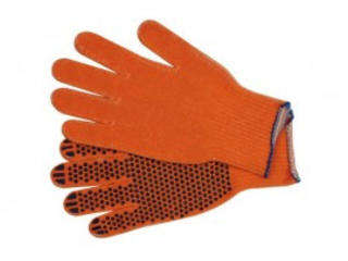 Manusi Orange de protectie cu aplicatii punctiforme din PVC