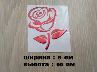 Наклейка на авто Роза Красная выпуклая