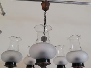 ЛЮСТРА ХРУСТАЛЬНАЯ. Люстра из бронзы с плафонами.