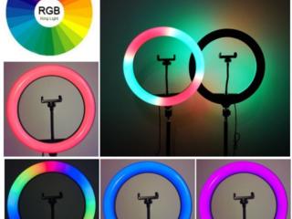 Кольцевая лампа цветная на 26см диаметр+цветные режимы, с магазина. RGB