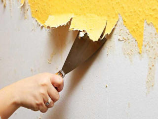 Снятие краски и шпаклевки, зачистка стен и потолков
