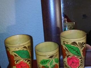 Деревянные солянки. Емкости. Салфетницы, стаканы, набор д/кухни-100р.