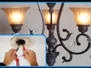 Установка люстр, бра, светильников, автоматов и УЗО в щите