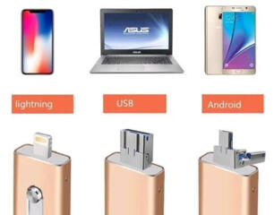 3 в 1 OTG USB Flash Drive 512 GB для iPhone/iPad/iOS/Android/PC