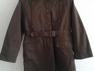 Новая куртка-пальто на меху кролика для мальчика 32-34 р. Цвет кофе