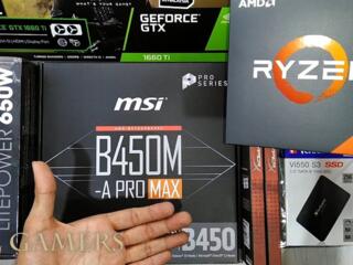 Мощный комплект AM4:MSI B450M-A PRO MAX+Ryzen 2600+8Gb DD4 RAM