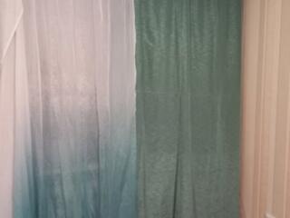 Продам шторы зеленого цвета, ткань для штор + занавеска