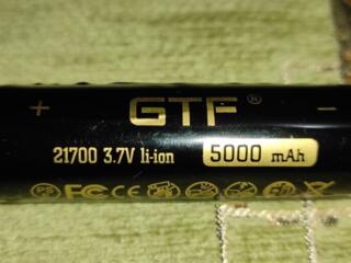 Аккумуляторы ''GTF'', 21700, ёмкость 5000 мАh, новые.