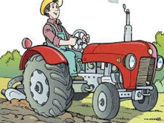 Тракторист, рабочие на ферму