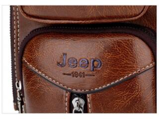 Мужская кожаная сумка-рюкзак на одно плечо Jeep оригинал