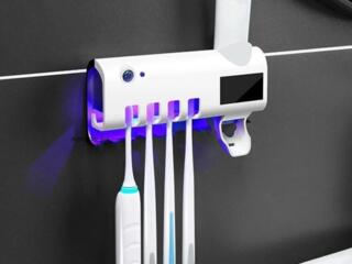 Держатель-стерилизатор для зубных щёток+дозатор(диспенсе) зубной пасты