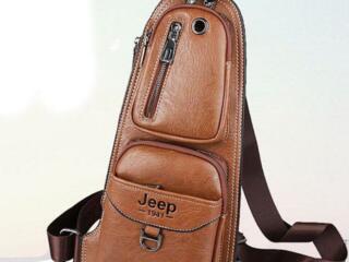 Мужская кожаная сумка-рюкзак Jeep по отличной цене