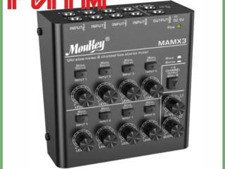 Звуковой микшер MouKey MAMX3 (8 моно/стерео) пассив. в м. м. "РИТМ"