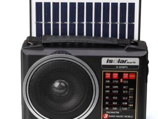 Радиоприёмник IS-809BTS с солнечной панелью и LED фонарём FM/USB/micro