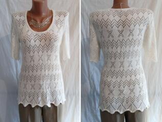 Ажурная вязаная блузка, 100 % вискоза