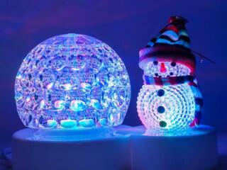 Новогодний ''хрустальный'' светильник-проектор "Снеговик"Для карнавала