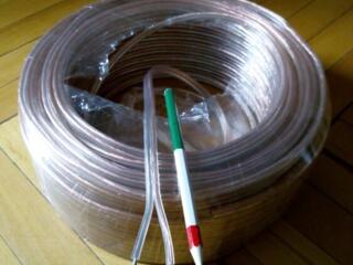 Акустический кабель прозрачный, медный 2 * 2.5 мм2, новый, нарезка