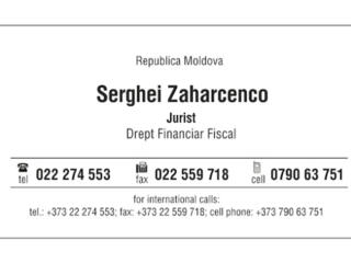 Serghei Zaharcenco Jurist Drept Financiar Fiscal