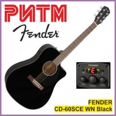 Электроакустическая гитара FENDER CD-60SCE WN Black в м. м. "РИТМ"
