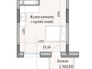 Предлагается к продаже однокомнатная квартира 29.15 кв.м. в новом ...