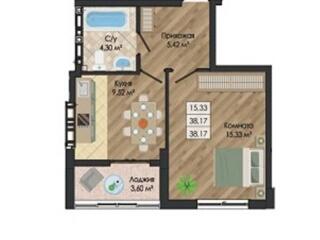 Продам 1-но комнатную квартиру общей площадью 38 м2 в новом ЖК ...