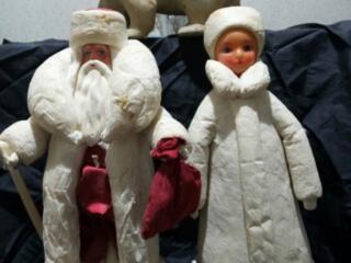 Редкие- советские-Дед морозы+. 1/Дед мороз 34см. 2/Снегурочка 32см.