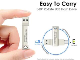 Флешка с двумя разъемами 2 в 1 Usb 3,0 для Айфона.