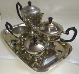 ЧАЙНО-КОФЕЙНЫЙ СЕРВИЗ из мельхиора / set de ceai și cafea din melchior