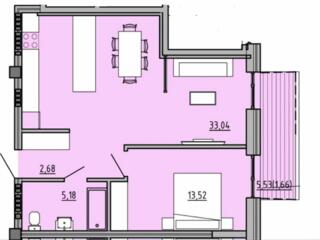 Продам просторную 2х комнатную квартиру в новом сданном клубном доме .