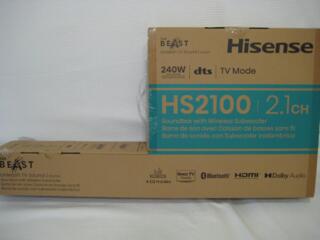 Продам саундбан HisenseHS2100 с беспроводным сабвуфером мощность 240Вт