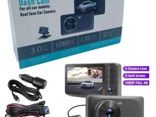 Автомобильный видеорегистратор с 3 камерами Dash Cam T695.Новый.