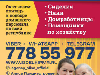 Лучшая няня для вашего ребёнка в Тирасполе! Надёжно! Агентство "Алиса"