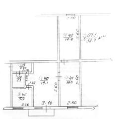 3-х комнатная квартира, 59 м², Центр, Каменка