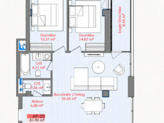 Se vinde apartament cu suprafața de 82 m2, în complex Premium Life ...