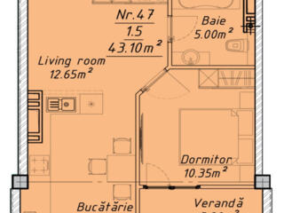 Spre vânzare apartament euroreparat cu o suprafață de 43,3 mp pe str. 