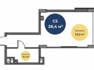 Продам квартиру в новом доме. Проект-студия. Имеет просторный санузел 