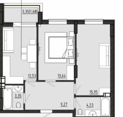 Предлагается к продаже двухкомнатная квартира в новом жилом комплексе 