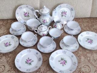 Чайный винтажный сервиз Роза (Kahla) ГДР перламутр