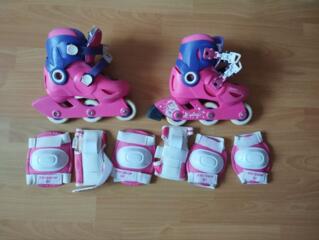 Ролики-трансформеры (3 колеса в ряд и ёлочкой), размер 26-28