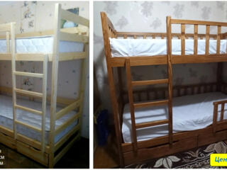 2-ярусная кровать из натурального дерева.