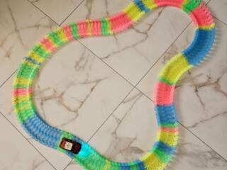 Гибкий яркий автотрек, пирамидка, динозавр, рюкзак мышка