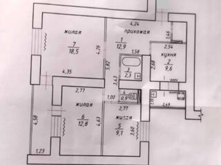 3к Кр. Казармы, Виктория, чешка, 6 этаж, кухня 10м, общая 69м, ИПОТЕКА