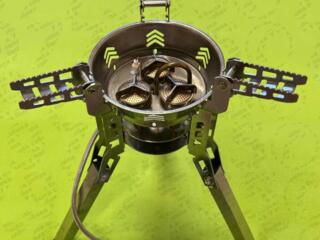 Портативная газовая плита — 3 горелки, нержавейка, пьезоподжиг