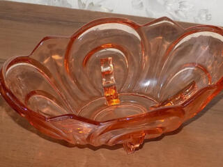 Вазы на ножках. Цветное стекло. Стиль Ар-деко ГДР 60-е