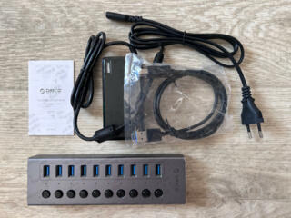 USB-хаб Orico BT2U3-10AB — 10 портов, 48 Вт, 5 Gbps, Скидка 30%