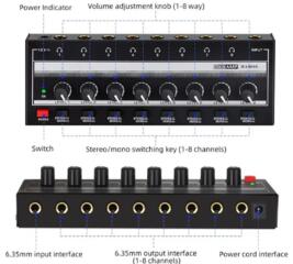 Студийный усилитель для наушников на 8 выходов