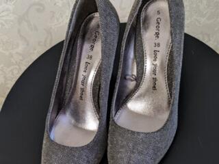 Туфли, серебряные George, размер 38